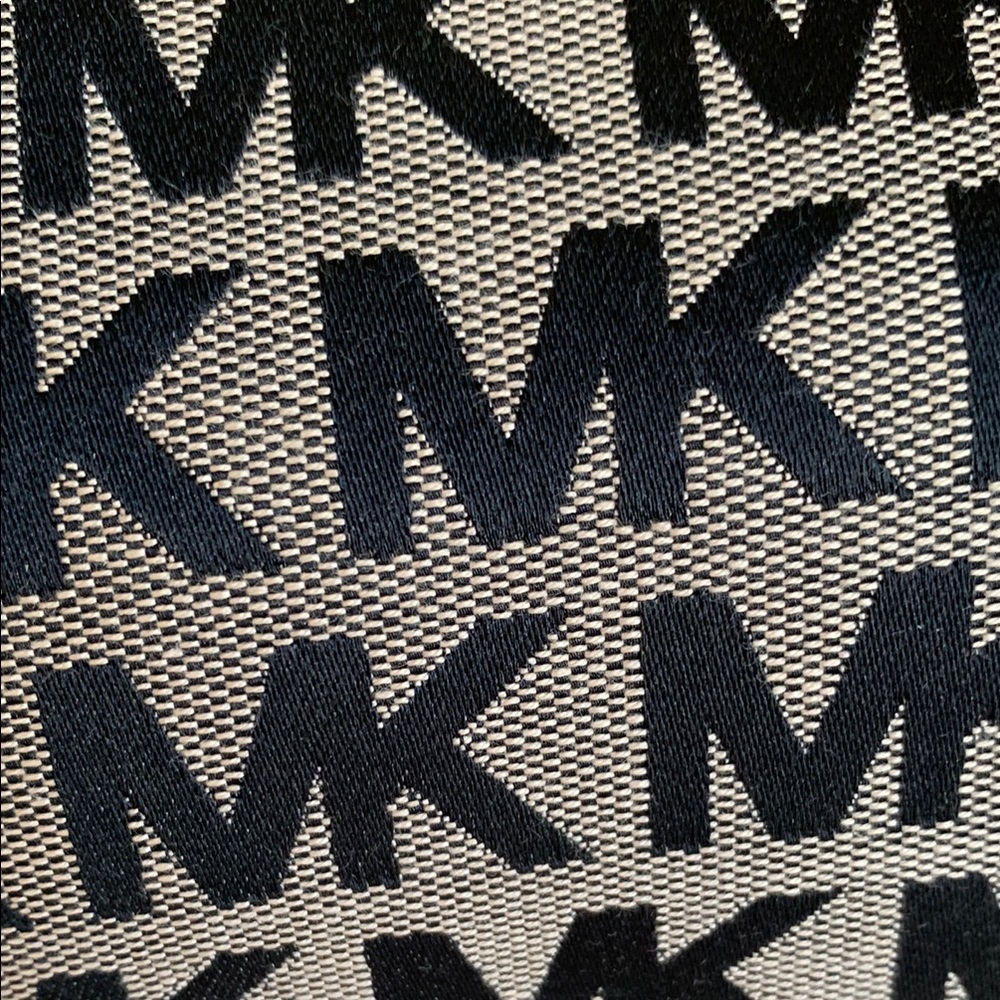 Michael Kors Black and Tan Tote with Geometric Pattern - Picture 12 of 13